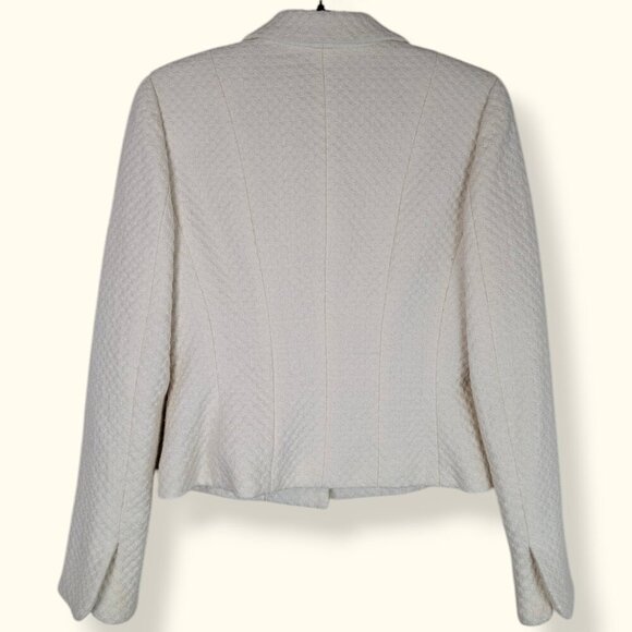 Tahari Off-White Knit Wool Blend Coat - Picture 6 of 7